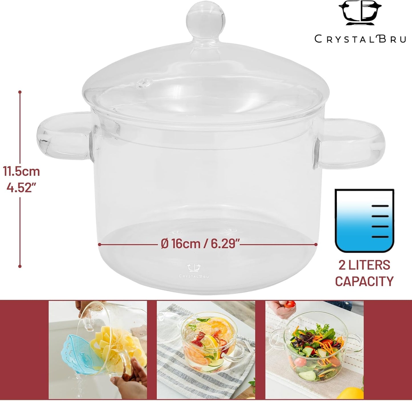 Glass Simmer Pot for Cooking | Stovetop Potpourri Simmer Pot