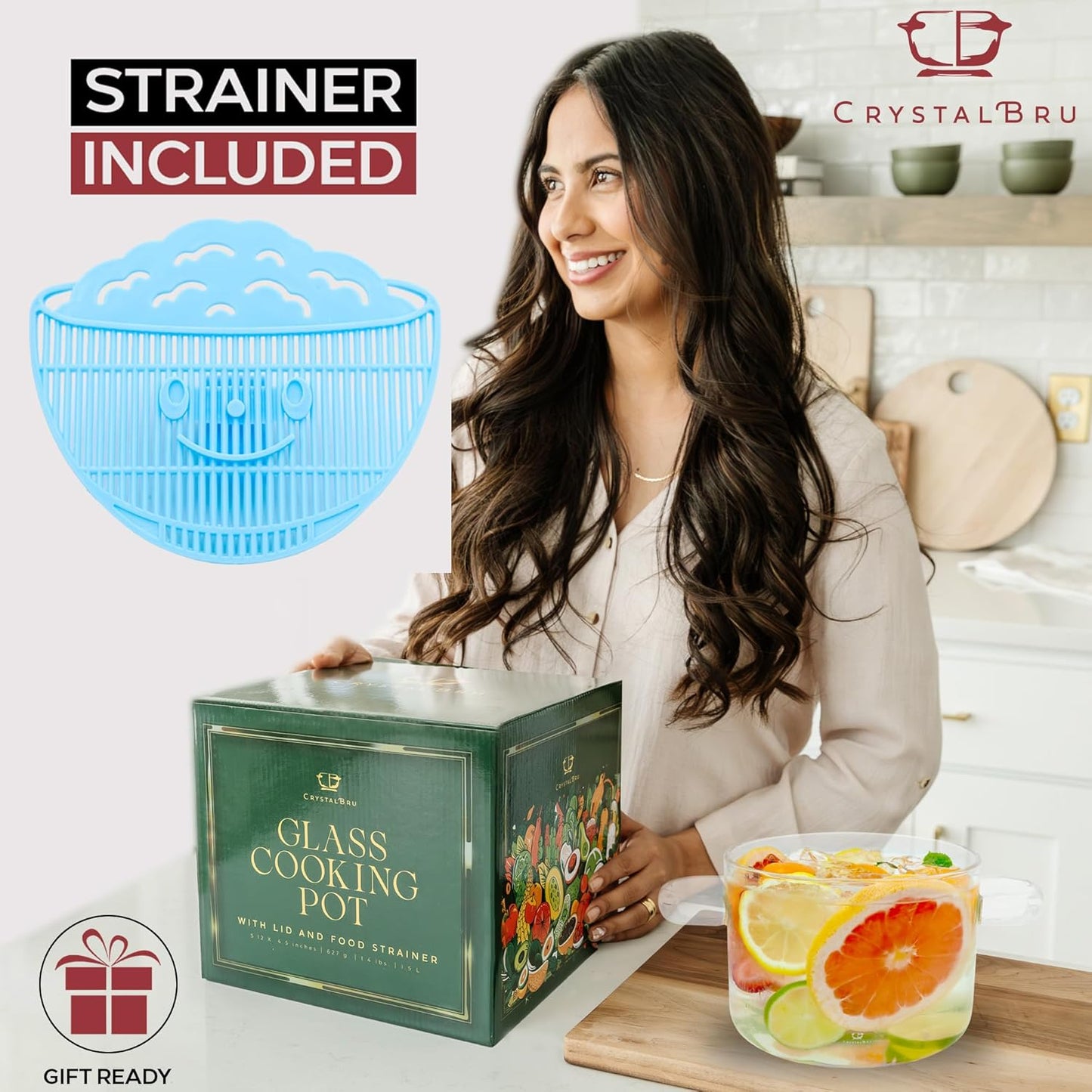 Glass Simmer Pot for Cooking | Stovetop Potpourri Simmer Pot