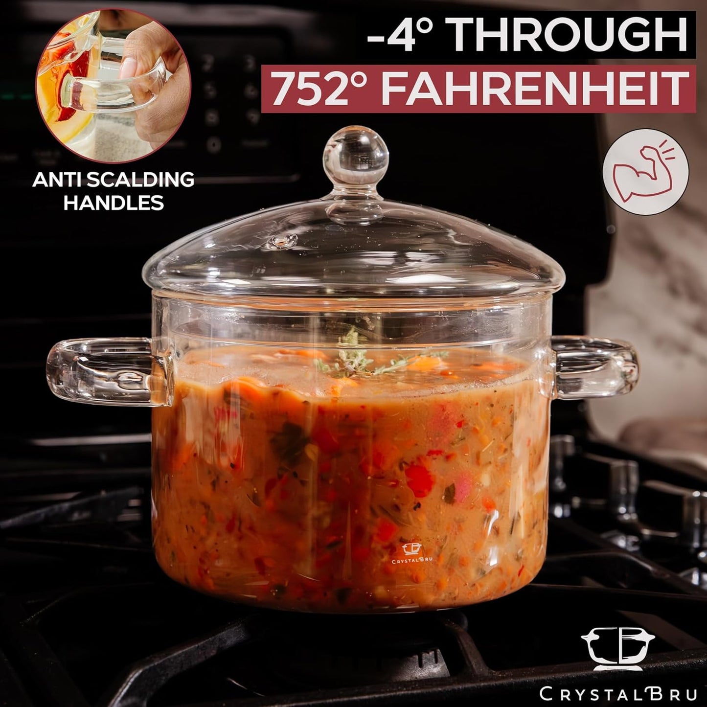 Glass Simmer Pot for Cooking | Stovetop Potpourri Simmer Pot