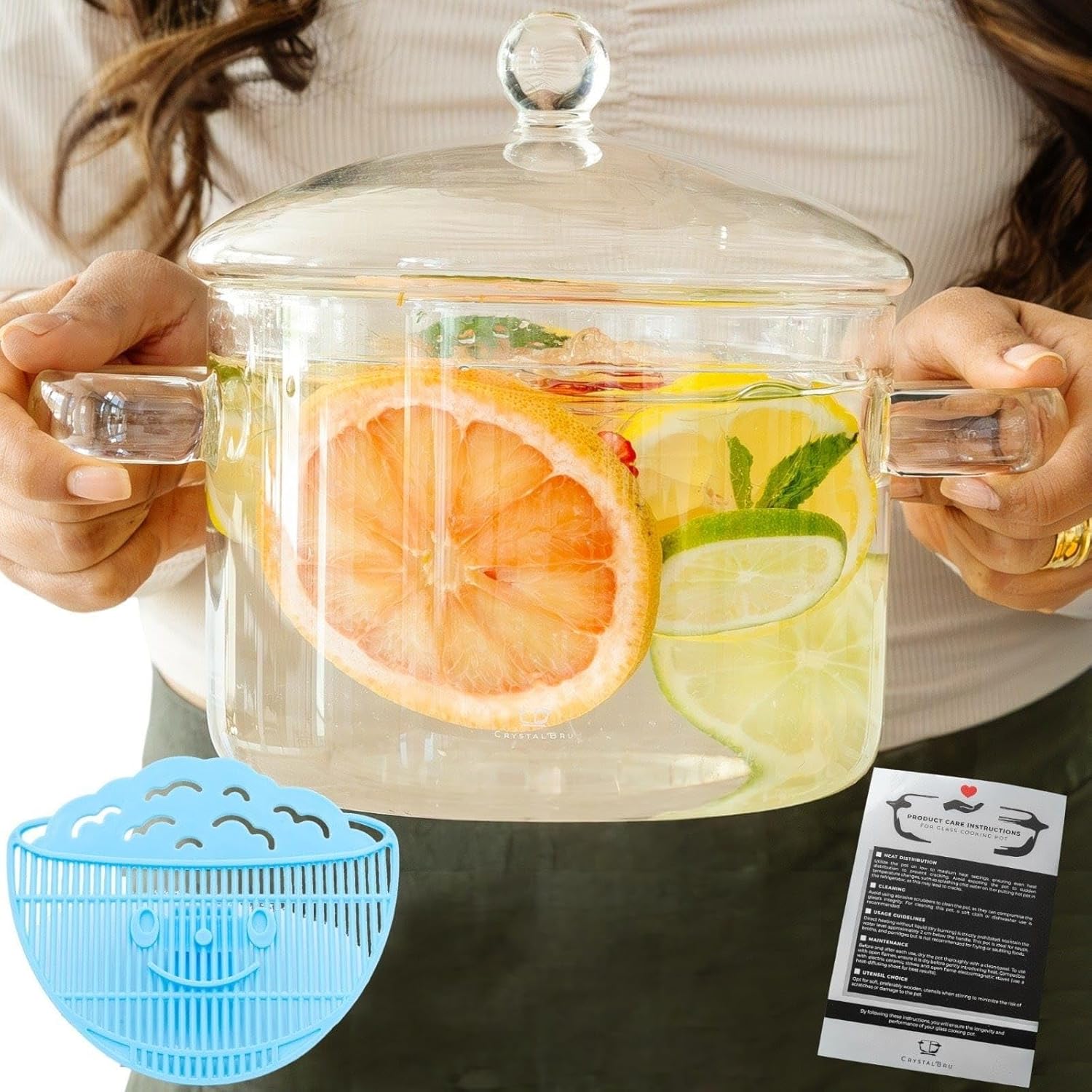 Glass Simmer Pot for Cooking | Stovetop Potpourri Simmer Pot